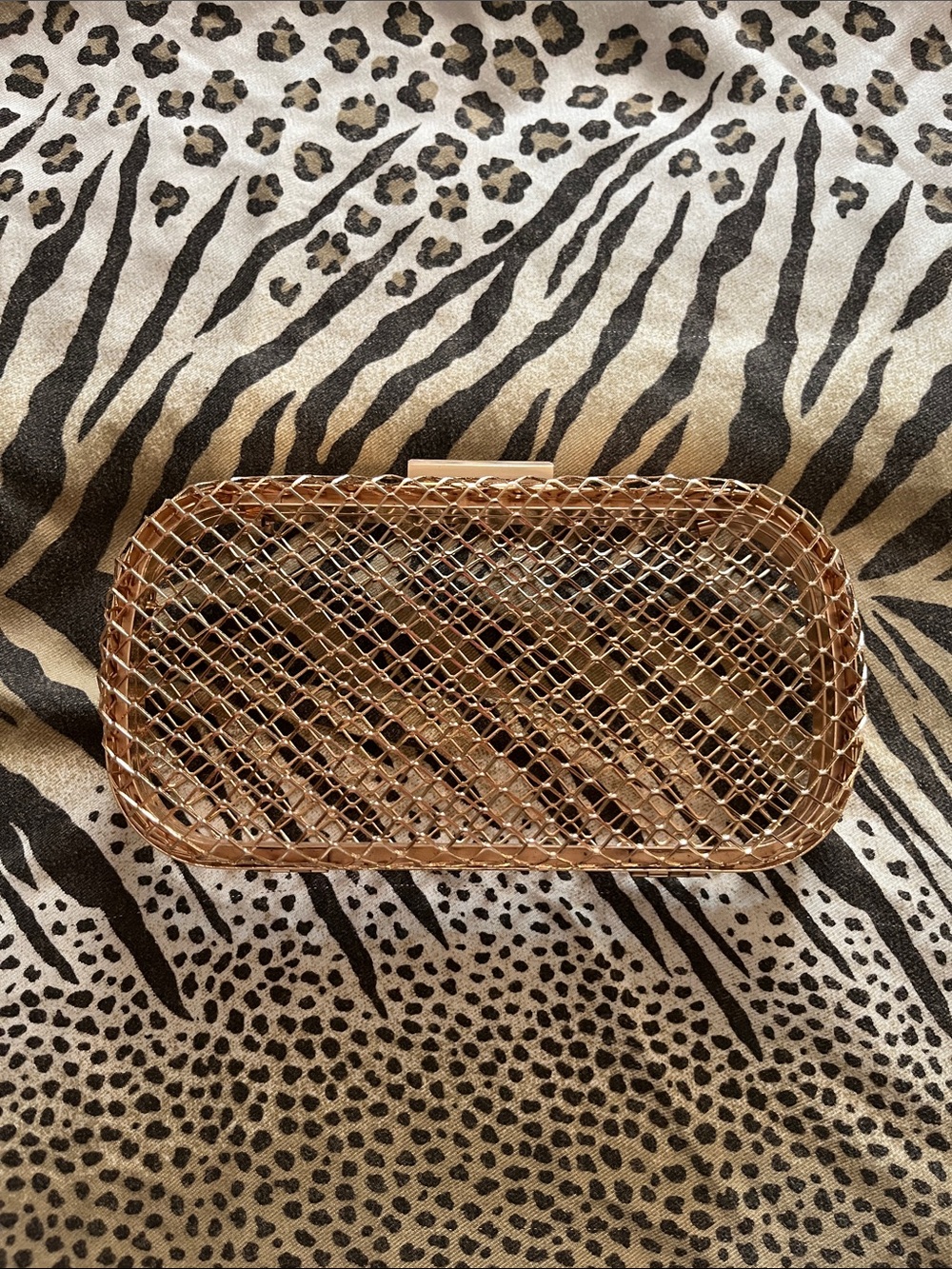 Gold Mesh Clutch Evening Bag - Women's Metallic Shoulder Clutch